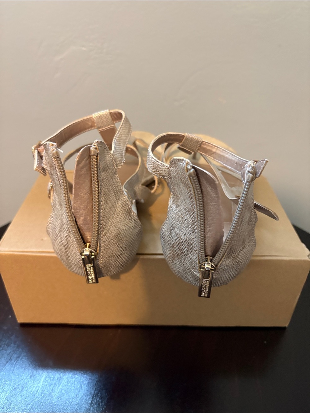 Kenneth Cole Reaction Women's Gladiator Sandals in Metallic Gold - Picture 8 of 10